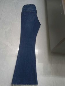 Women's Flared Blue Denim Jeans High waist