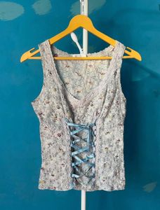 Floral Lace Corset Tank Top