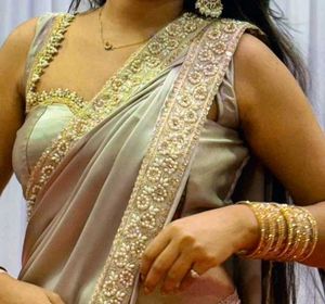 Elegant Champagne Saree