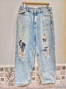 Men's Ripped Light Wash Jeans