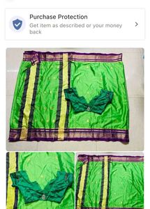 Vibrant Green Silk Saree with Blouse