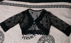 Black Crop Net Jacket