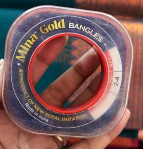 Red &amp; Gold Pola Bangles