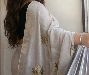 Embroidered Silk Saree. ( No blouse )