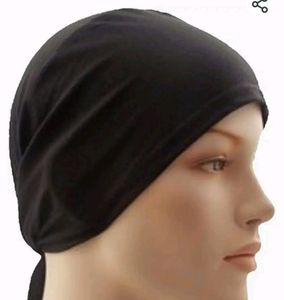 Solid Underscarf Black Hijab Cap for Women (Free S