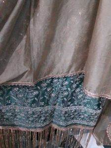 Embroidered Kurta Set with Fringes