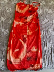 Vibrant Abstract Print Spaghetti Strap Dress