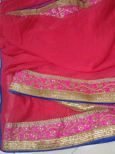 Saree With Work Border