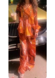 Vibrant Orange Printed Co-ord Set