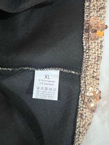 Sparkly Brown Midi Skirt