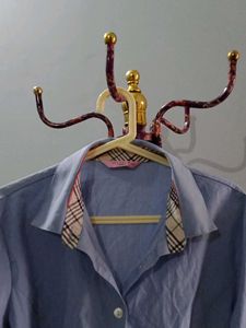 Blue Button-Up Long Sleeve Shirt