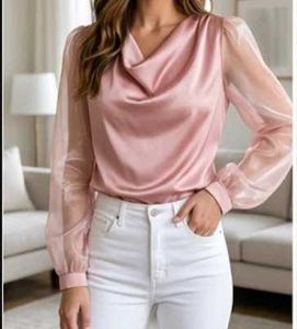Elegant Sheer Sleeve Blouse