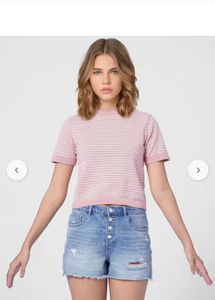 Pink Striped Knit Top