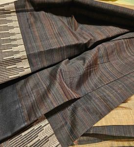 coffee brown silk cotton saree