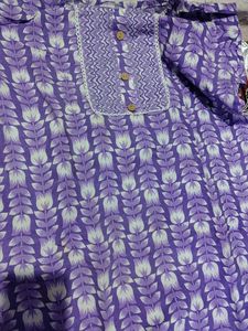 Vibrant Purple Floral Print Kurta
