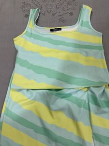 Striped crop Top & skirt Set