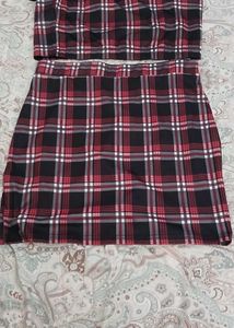 Plaid Tube Top and Skirt Set - XL Size