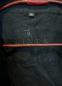 LINEN CLUB Men's Black Shirt