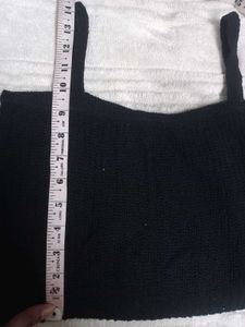 Combo of Black Cropped Knit Tank Top + yellow one