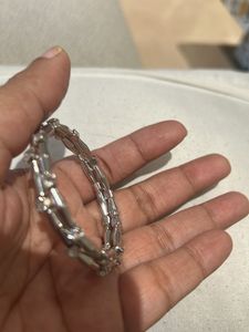 Elegant Silver Tone Beaded Bracelet