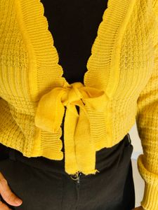 Yellow Knit Cardigan