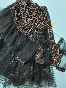 Stylish Black Embellished Lehenga Choli