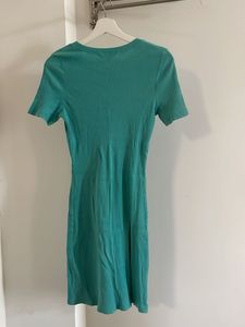 Aqua Ribbed T-Shirt Bodycon  Dress