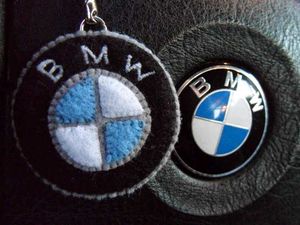 Handmade BMW Crocheted Keychain