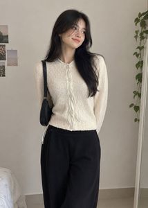 Cream Knit Cardigan with Button Detail
