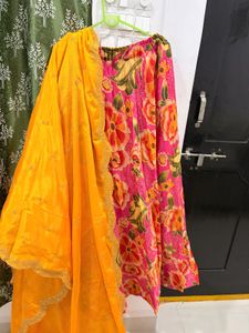 Vibrant Floral Print Lehenga Choli Set