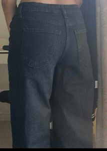 H&amp;M Y2K Wide Leg Black Jeans ADJUSTABLE
