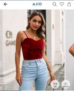 Very Awesome And Fancy Crop Velvet Top