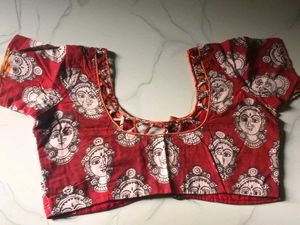 GentlyUsed Red EthnicBlouse withFacePrint - 36" B