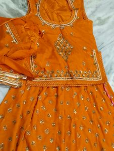 Orange Indian Lehenga Choli Set