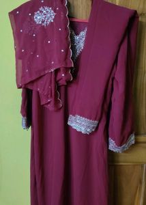 Elegant Maroon Kurta Set with Dupatta