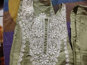 Designer Cotton Kurta Set with Pants(new)