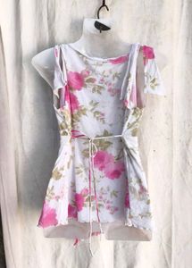 Floral Print Wrap Y2K top