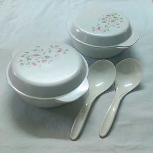 🆕Melamine Elegant Serving Bowls with Spoons