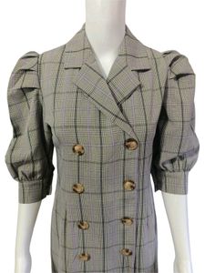 Korean Plaid Double-Breasted Midi Dress