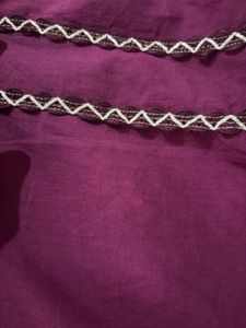 Beautiful Magenta Kurta Set with White Embroidery
