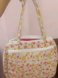 Cute Floral Quilted Tote Bag