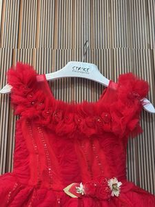 Red Ruffled Party Dress for toddler girl