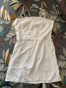 White Mini Dress with Spaghetti Straps