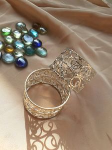 Brand New Set of 6 Art Deco Napkins Rings Sterling