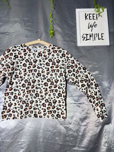 ZARA Leopard Print Long Sleeve Top