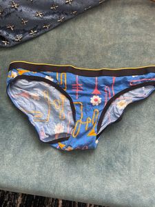 Fun Blue Cactus Print Briefs