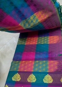 Colorful Checked Weave Saree