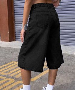 Wide Leg Black Denim Culottes
