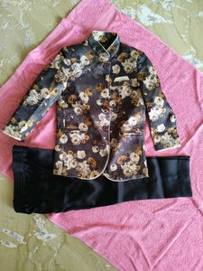 Babyhug Full Sleeves Band Gala Printed Coat Suit