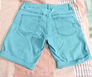 High Waist Blue Denim Shorts